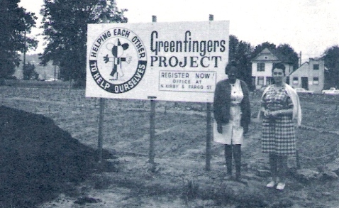 The Green Fingers Program [see the logo on the sign?] gave out plots foe the season to garden and included instructions for planting, seed packets and plants. 